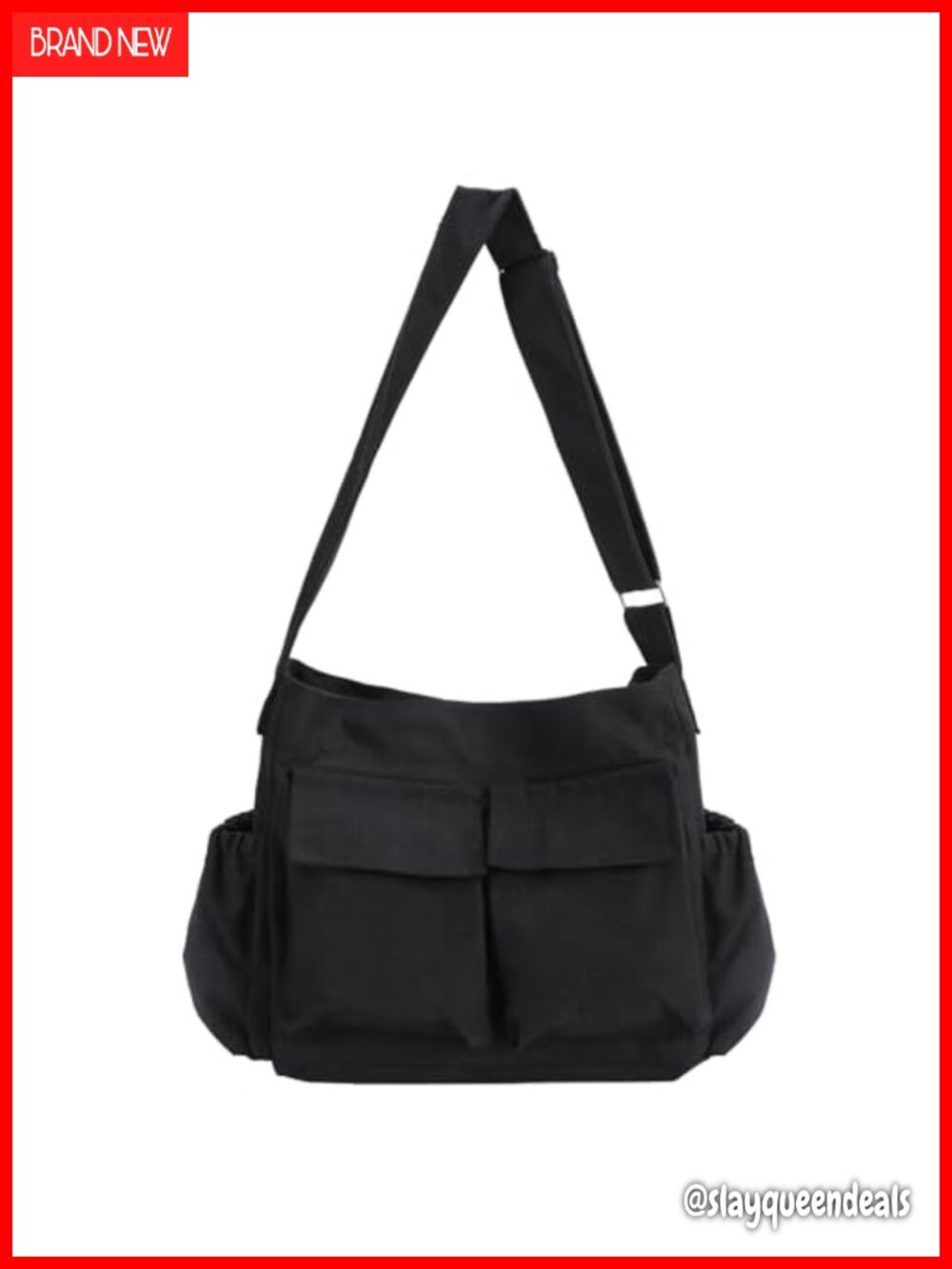 Canvas Messenger Crossbody Bag with Laptop Compartment